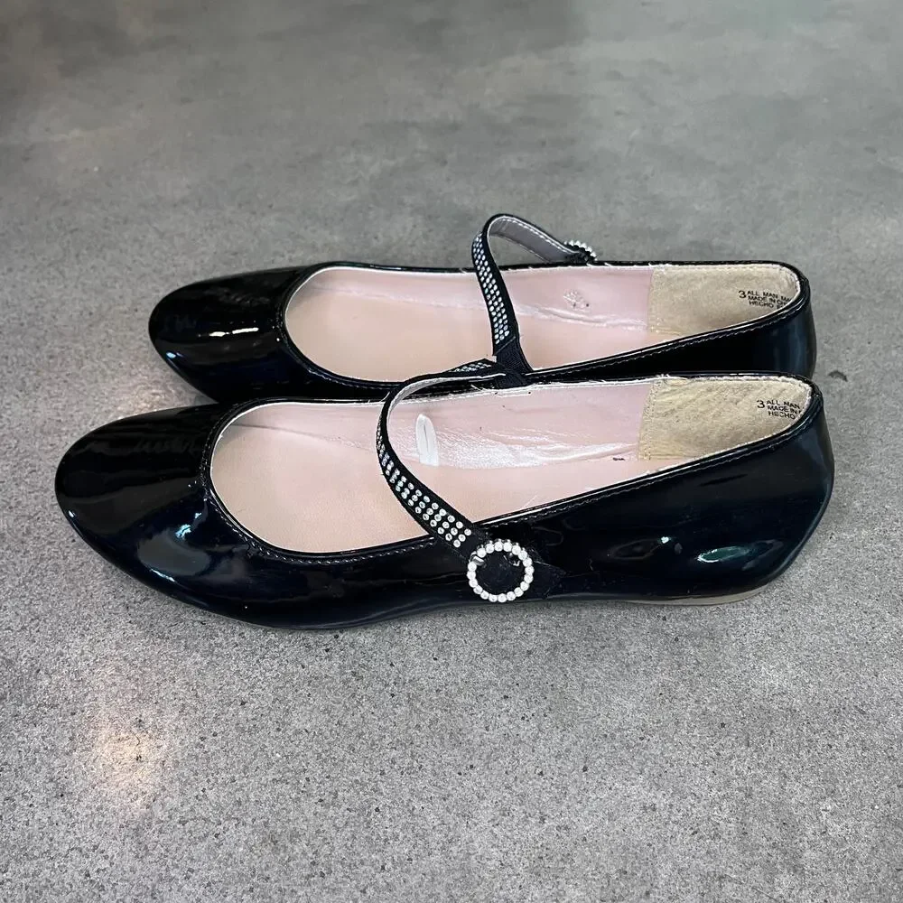 Childrens Place jeweled formal flats Cupcake couture charise black shoes bundle